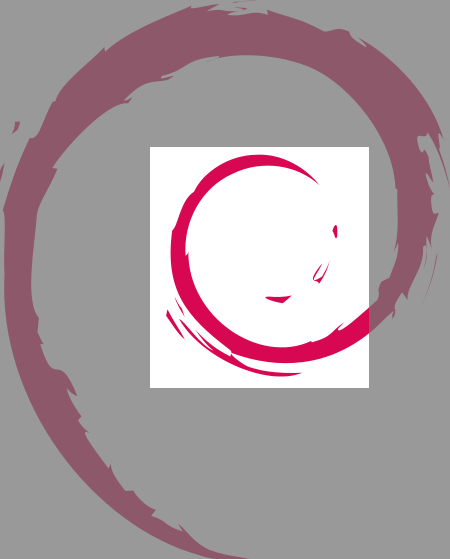 Evil face within Debian logo
