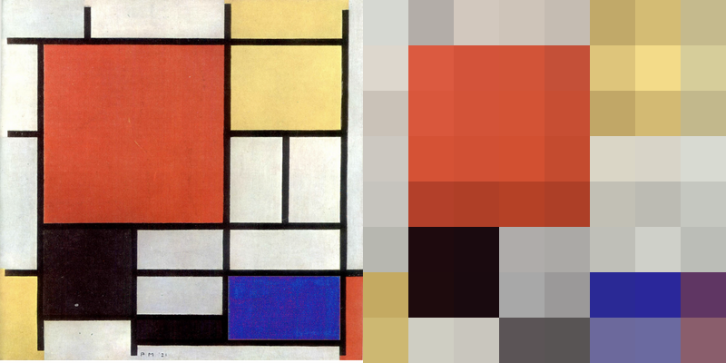 Наше решение 21-й задачи — картины «Композиция с жёлтым, синим и красным» Пита Мондриана